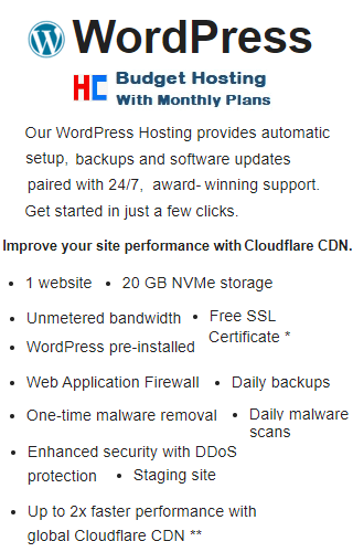 Hosting Column WordPress Hosting Monthly Plans